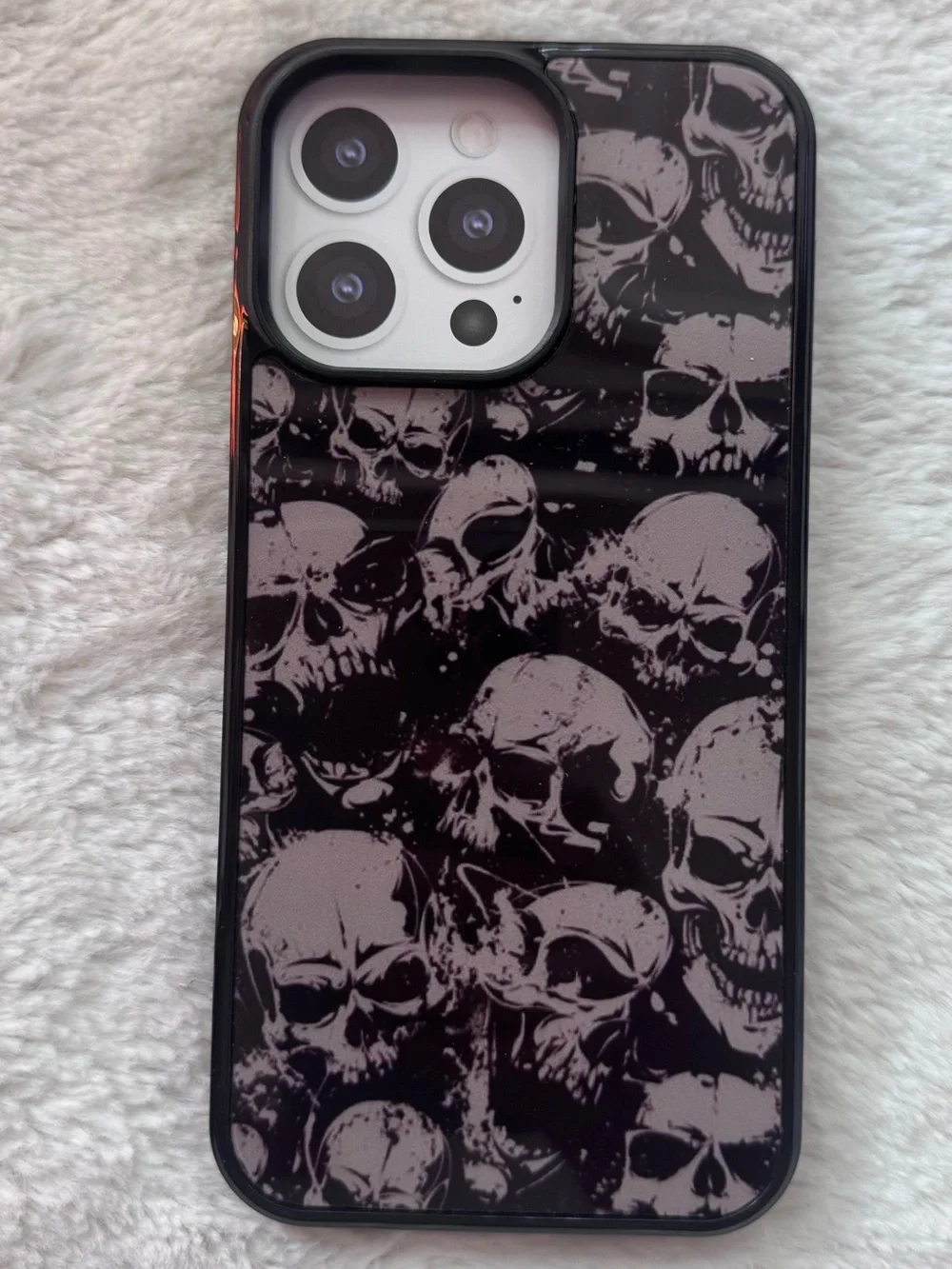 Black Halloween Skull iPhone Case